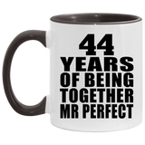 44th Anniversary 44 Years Of Being Mr Perfect - 11oz Accent Mug Black