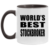 World's Best Stockbroker - 11oz Accent Mug Black