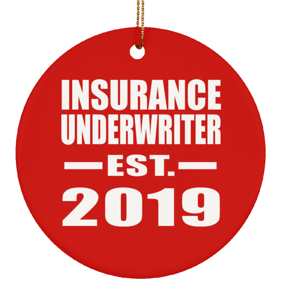 Insurance Underwriter Established EST. 2019 - Circle Ornament
