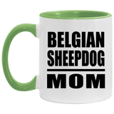 Belgian Sheepdog Mom - 11oz Accent Mug Green