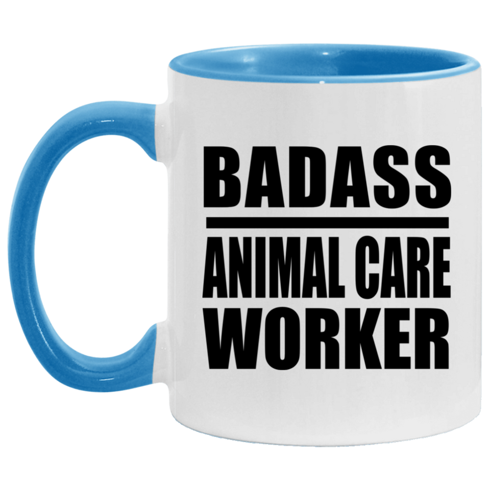 Badass Animal Care Worker - 11oz Accent Mug Blue