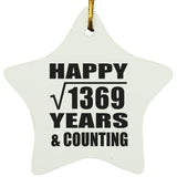 Happy 37th Anniversary Square Root of 1369 Years & Counting - Star Ornament