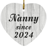 Nanny Since 2024 - Heart Ornament F