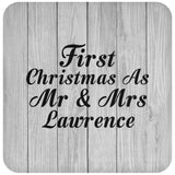 First Christmas As Mr & Mrs Lawrence - Drink Coaster F