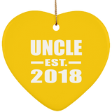Uncle Established EST. 2018 - Heart Ornament