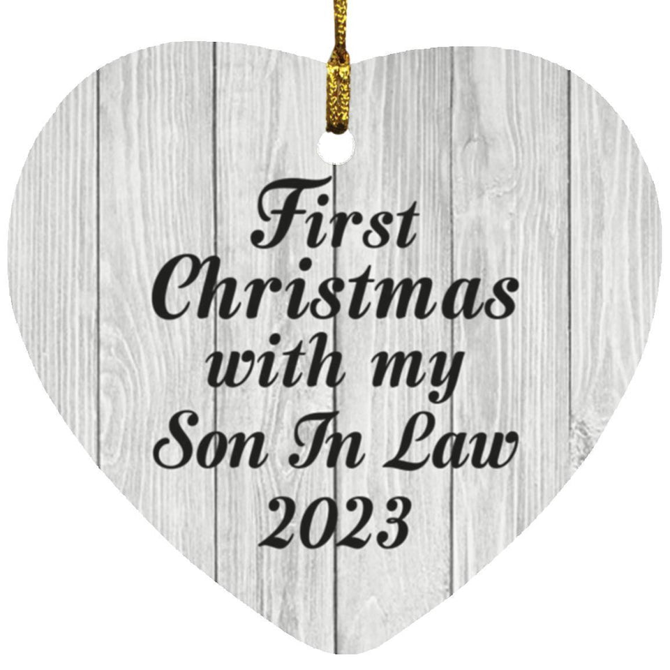 First Christmas With My Son In Law 2023 - Heart Ornament F