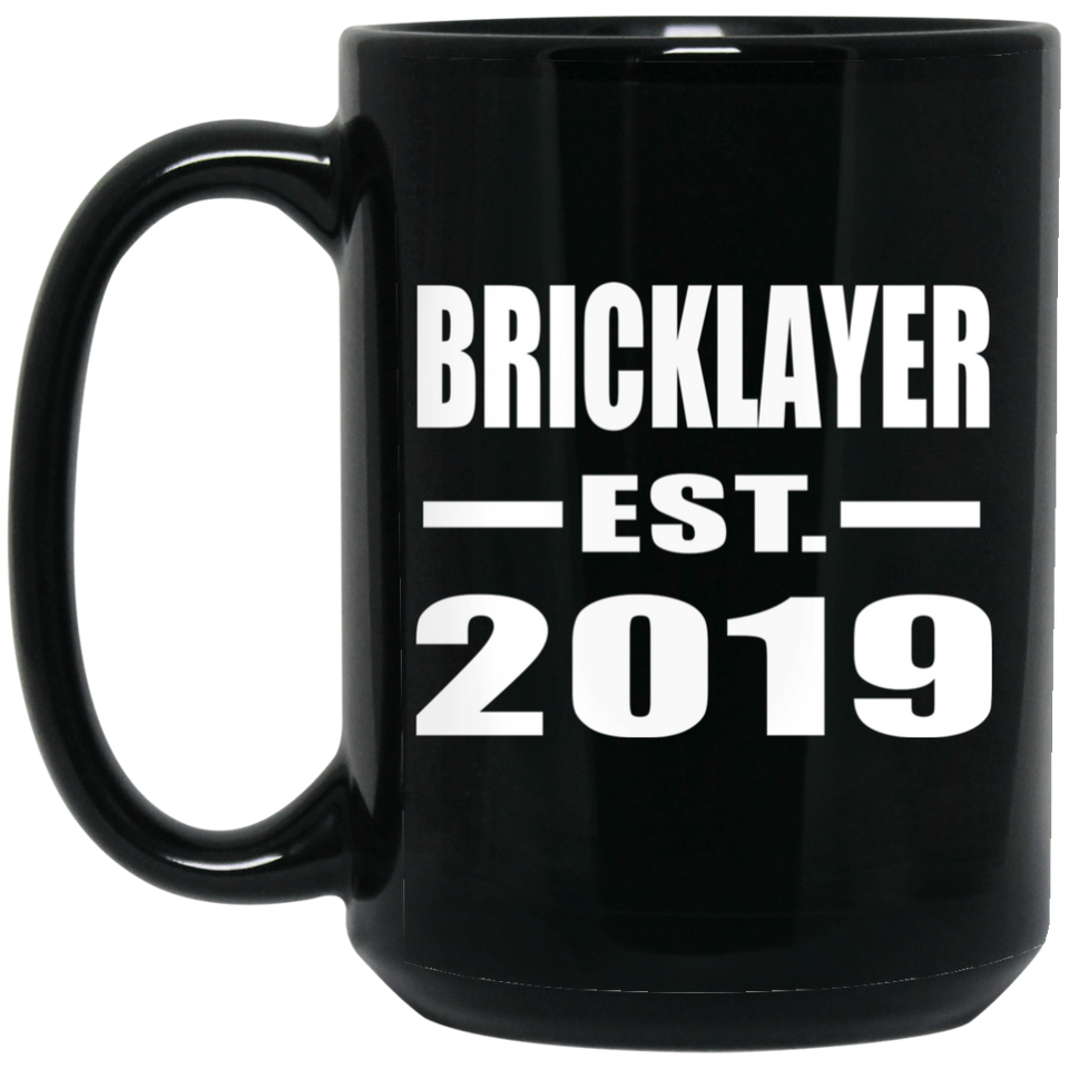 Bricklayer Established EST. 2019 - 15oz Coffee Mug Black