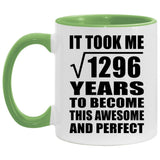 36th Birthday Took Square Root of 1296 Years To Awesome - 11oz Accent Mug Green