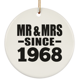 56th Anniversary Mr & Mrs Since 1968 - Circle Ornament