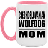 Czechoslovakian Wolfdog Mom - 15oz Accent Mug Pink