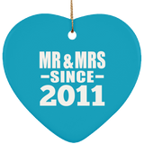 13th Anniversary Mr & Mrs Since 2011 - Heart Ornament