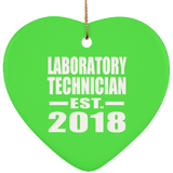 Laboratory Technician Established EST. 2018 - Heart Ornament