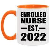 Enrolled Nurse Established EST. 2022 - 11oz Accent Mug Orange