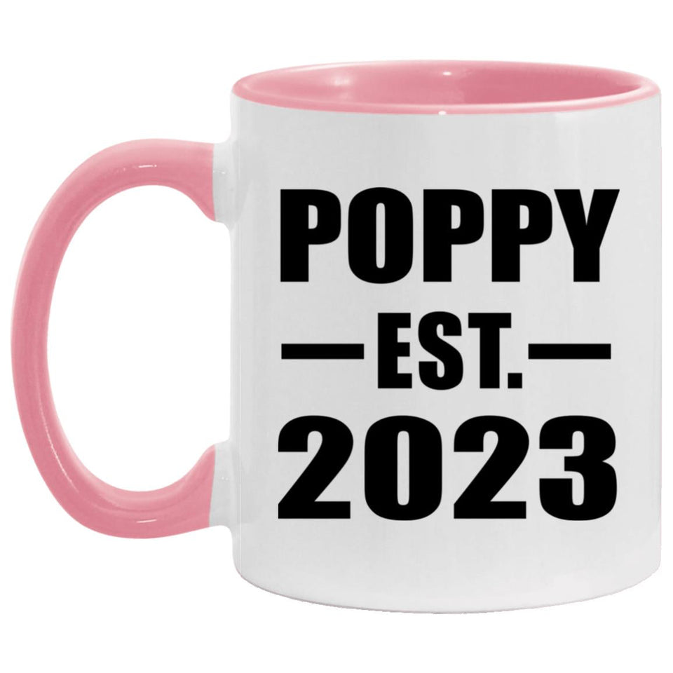 Poppy Established EST. 2023 - 11oz Accent Mug Pink