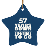 57th Anniversary 57 Years Down Lifetime To Go - Star Ornament