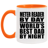 Meter Reader By Day World's Best Dad By Night - 11oz Accent Mug Orange