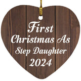 First Christmas As Step Daughter 2024 - Heart Ornament D