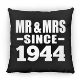 80th Anniversary Mr & Mrs Since 1944 - Throw Pillow Black