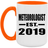 Meteorologist Established EST. 2019 - 15oz Accent Mug Orange
