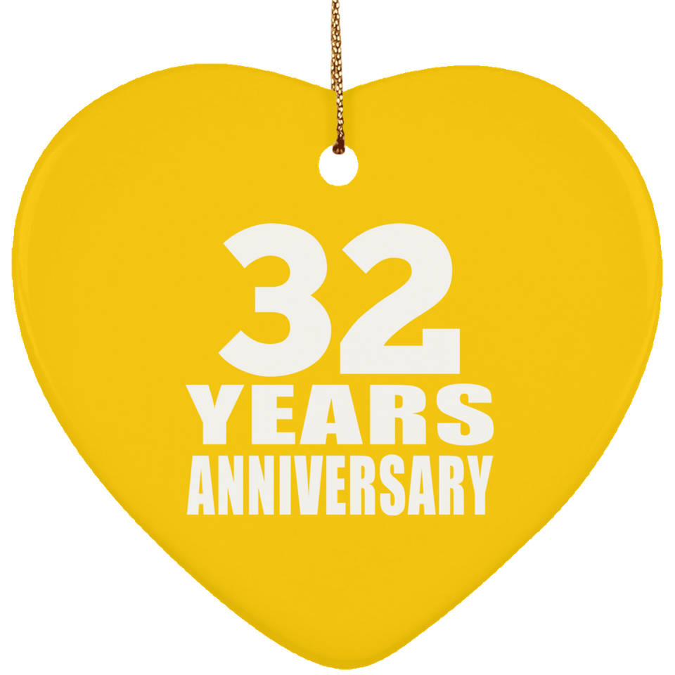 32nd Anniversary 32 Years - Heart Ornament