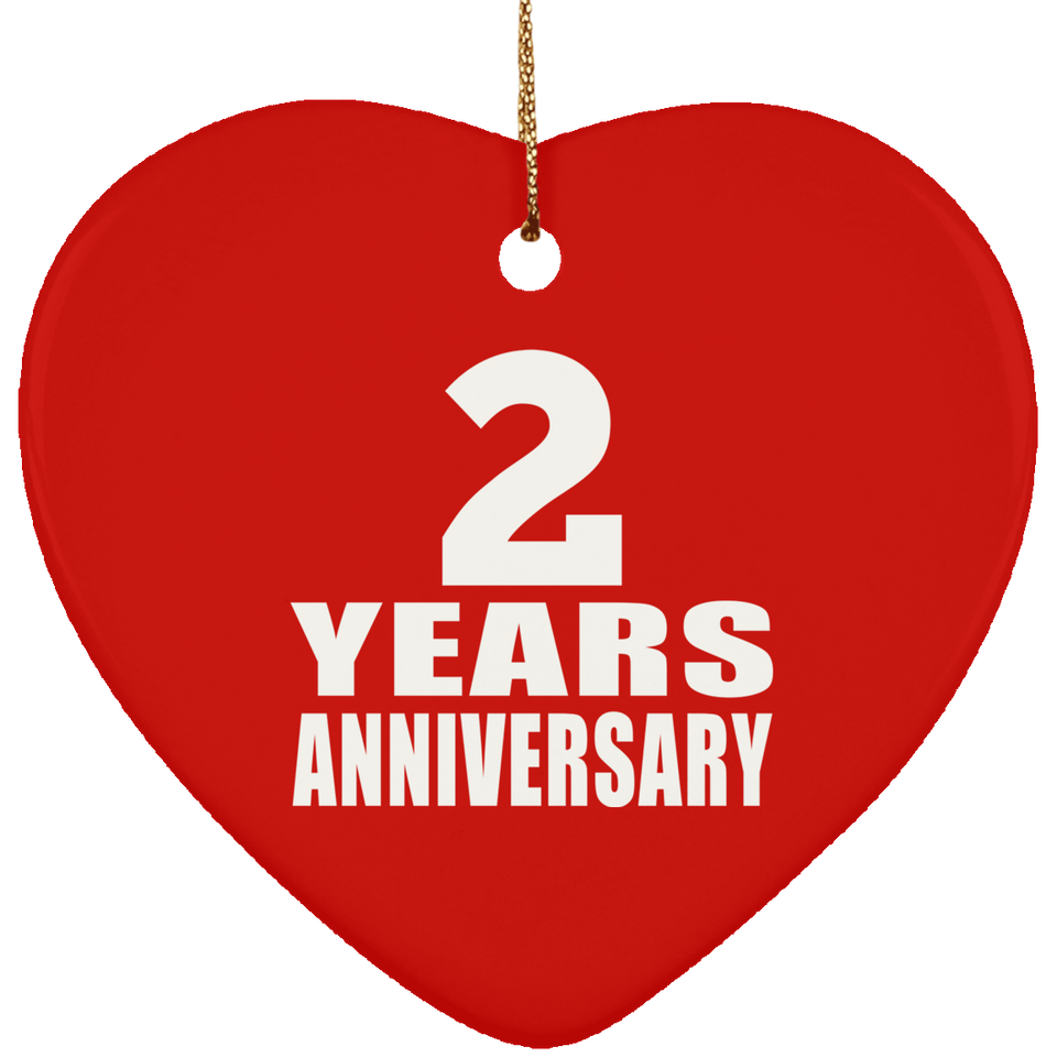 2nd Anniversary 2 Years - Heart Ornament