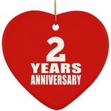 2nd Anniversary 2 Years - Heart Ornament