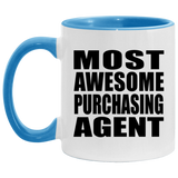Most Awesome Purchasing Agent - 11oz Accent Mug Blue