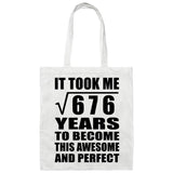 26th Birthday Took Square Root of 676 Years To Awesome - Tote Bag White