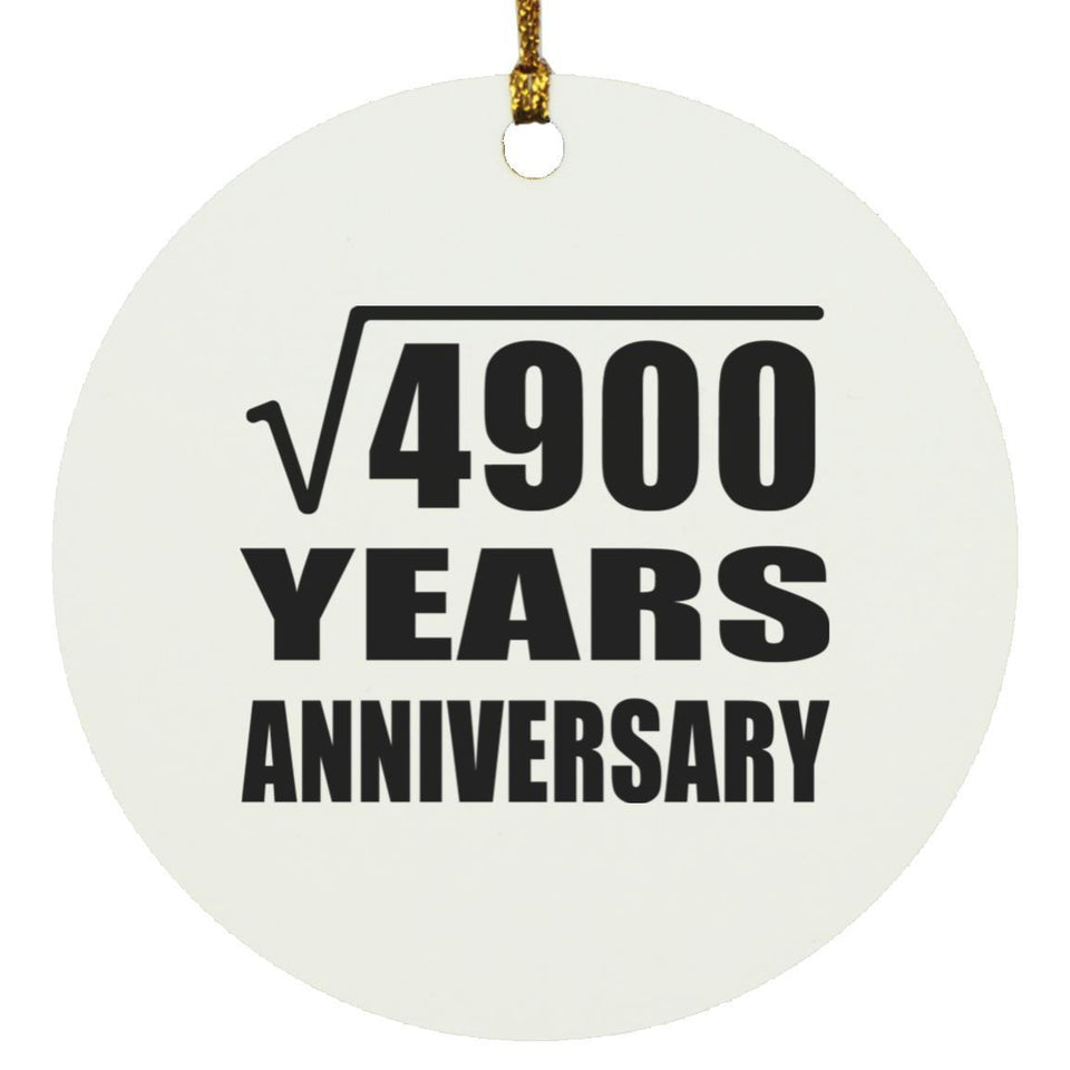 70th Anniversary Square Root of 4900 Years Anniversary - Circle Ornament