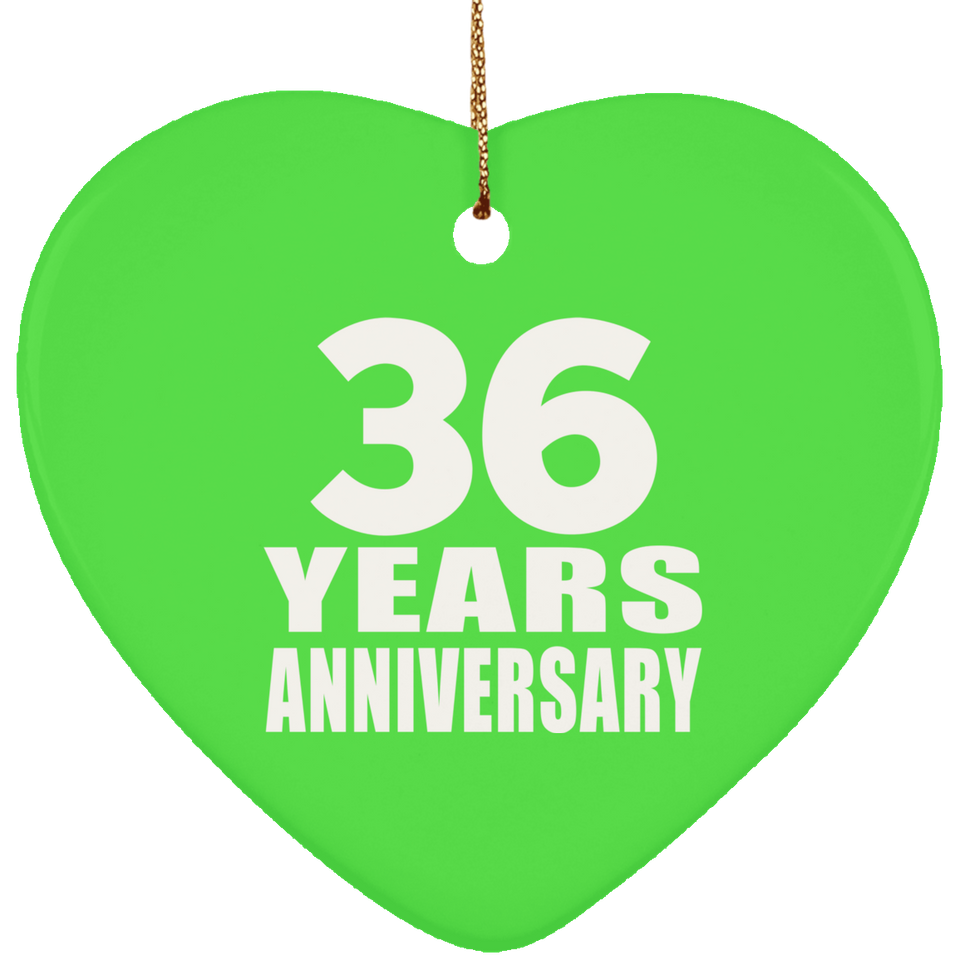 36th Anniversary 36 Years - Heart Ornament