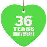 36th Anniversary 36 Years - Heart Ornament