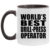 World's Best Drill-Press Operator - 11oz Accent Mug Black