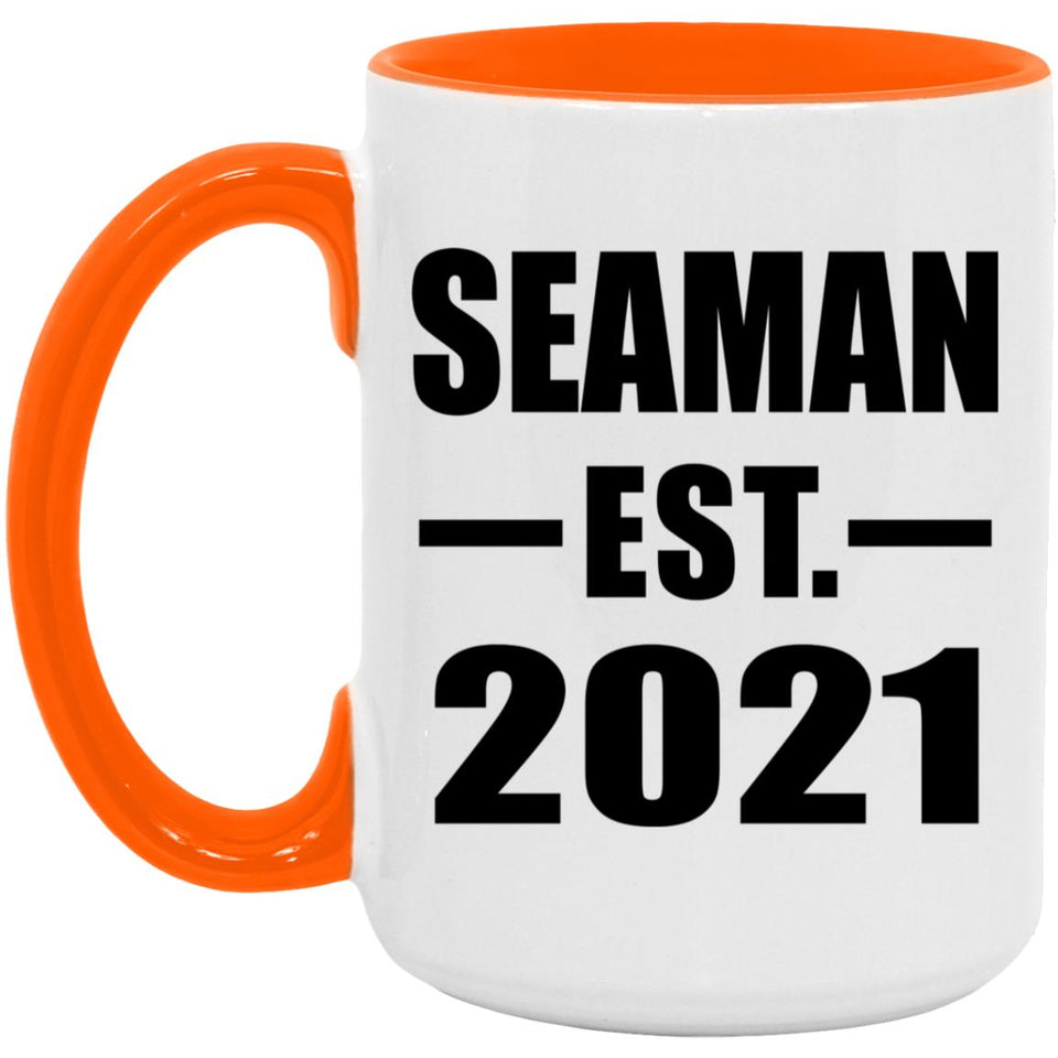 Seaman Established EST. 2021 - 15oz Accent Mug Orange
