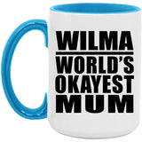 Wilma World's Okayest Mum - 15oz Accent Mug Blue