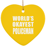 World's Okayest Policeman - Heart Ornament
