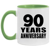 90th Anniversary 90 Years - 11oz Accent Mug Green