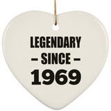 55th Birthday Legendary Since 1969 - Heart Ornament