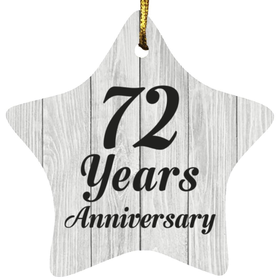 72nd Anniversary 72 Years Anniversary - Star Ornament F