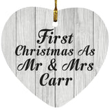 First Christmas As Mr & Mrs Carr - Heart Ornament F