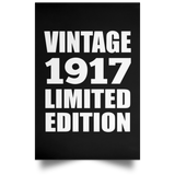 107th Birthday Vintage 1917 Limited Edition - Poster Portrait