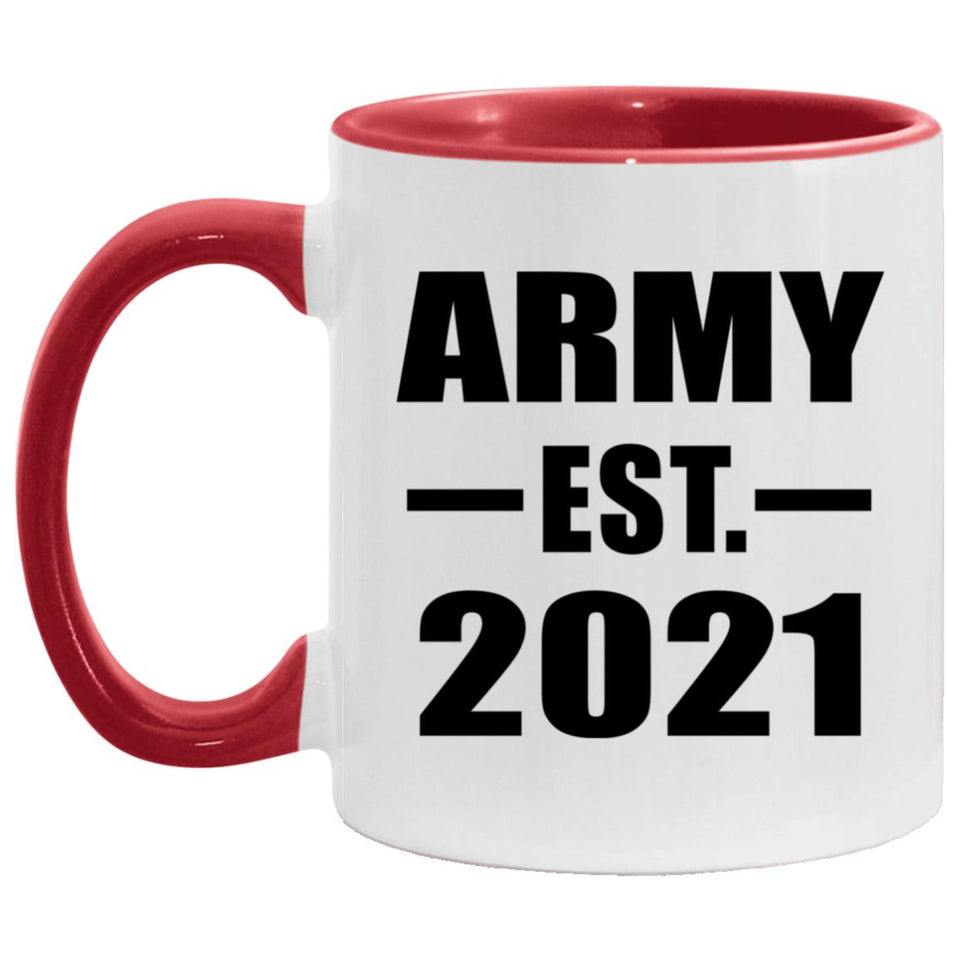 Army Established EST. 2021 - 11oz Accent Mug Red