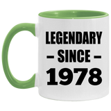 46th Birthday Legendary Since 1978 - 11oz Accent Mug Green