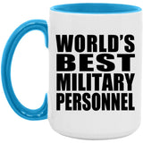 World's Best Military Personnel - 15oz Accent Mug Blue