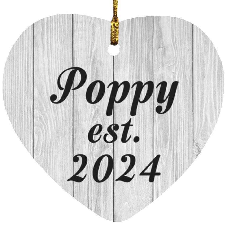 Poppy Established Est. 2024 - Heart Ornament F