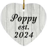Poppy Established Est. 2024 - Heart Ornament F