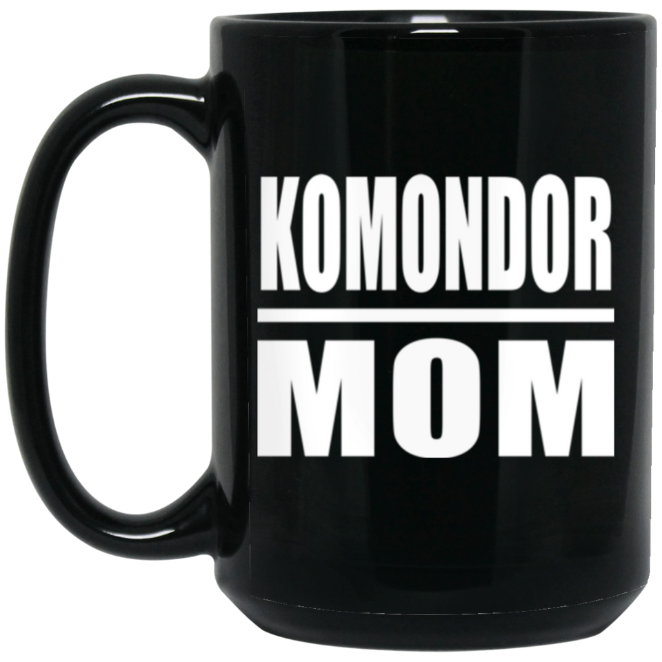 Komondor Mom - 15oz Coffee Mug Black