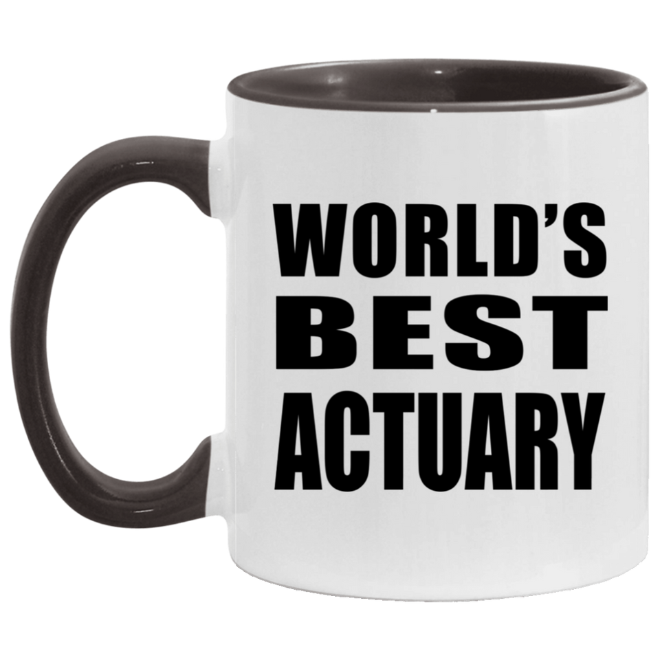 World's Best Actuary - 11oz Accent Mug Black