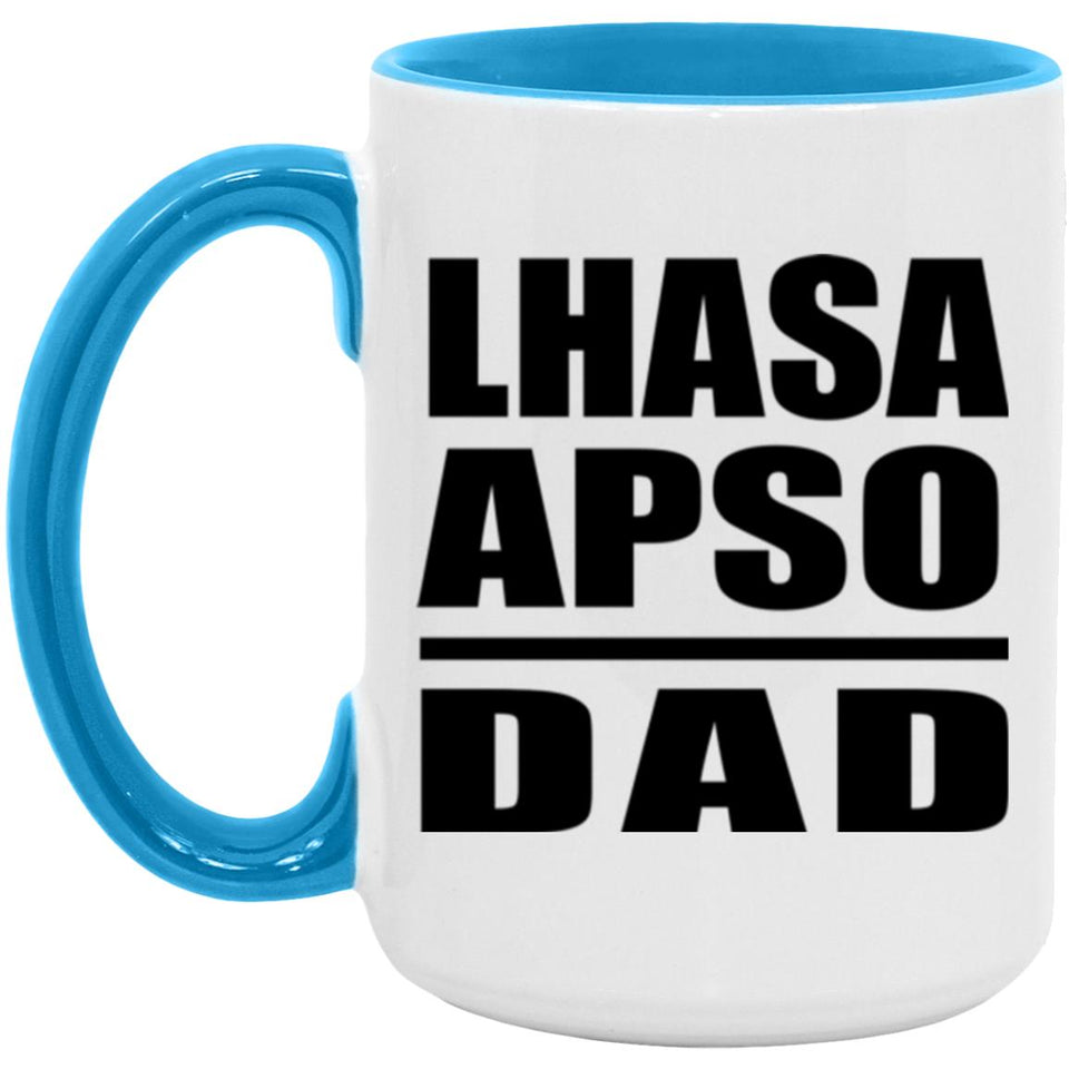 Lhasa Apso Dad - 15oz Accent Mug Blue