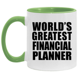 World's Greatest Financial Planner - 11oz Accent Mug Green