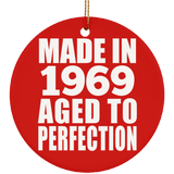 55th Birthday Made In 1969 Aged to Perfection - Circle Ornament